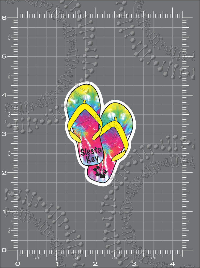 Siesta Key, FL - Tie Dye Sandals Decal