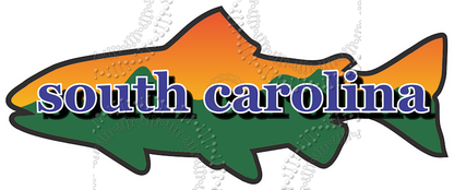 South Carolina - Fish with Mountains and Sunset Decal