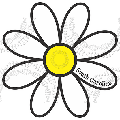 South Carolina - White Daisy Decal