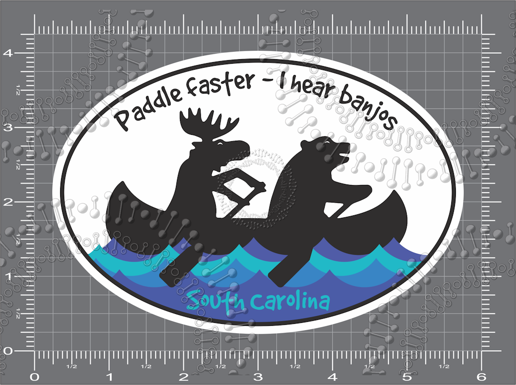 South Carolina - Paddle Faster... I Gear Banjos Decal