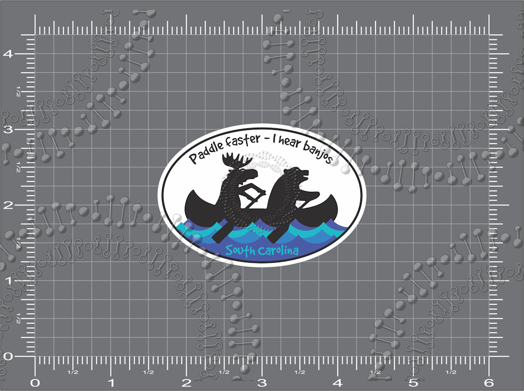 South Carolina - Paddle Faster... I Gear Banjos Decal