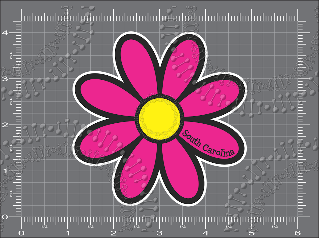 South Carolina - Pink Daisy Decal