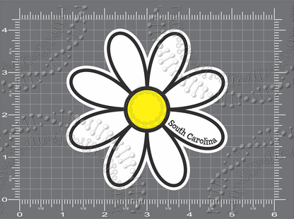 South Carolina - White Daisy Decal