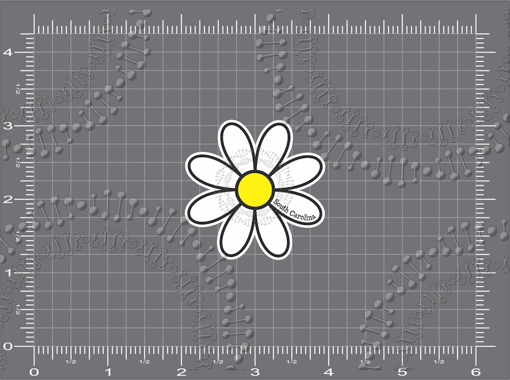 South Carolina - White Daisy Decal