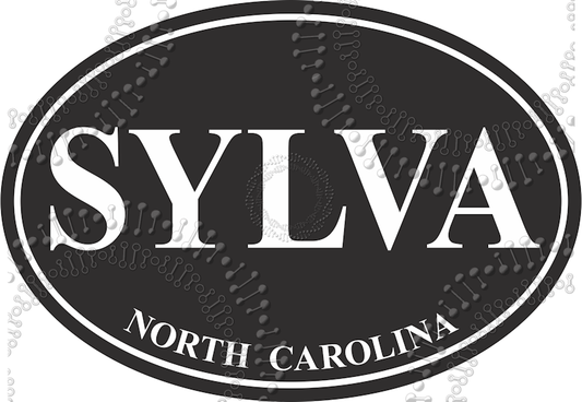 Sylva, NC - Black Oval Decal