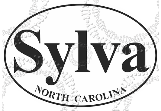 Sylva, NC - White Oval Decal