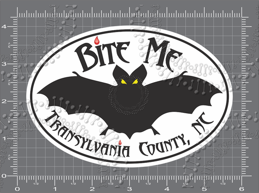 Transylvania County, NC - Bat Bite Me Decal