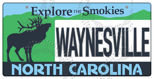 Waynesville, NC - Elk License Plate Decal