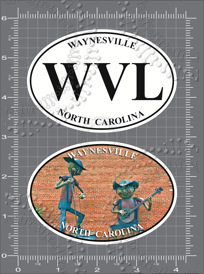 Waynesville, NC - Metal Street Art with White WVL Decal