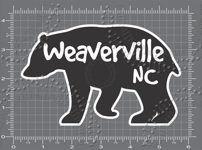 Weaverville, NC - Bear Silhouette Decal