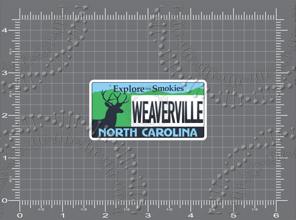 Weaverville, NC - Deer License Plate Decal