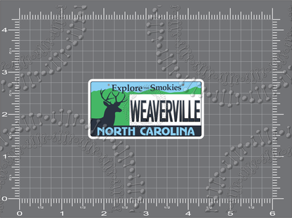 Weaverville, NC - Deer License Plate Decal