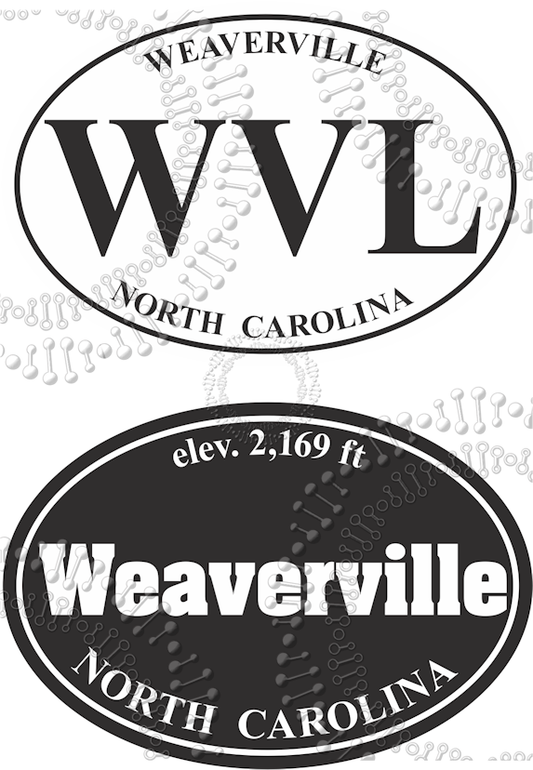 Weaverville, Nc - WVL White Oval and Black Weaverville Oval