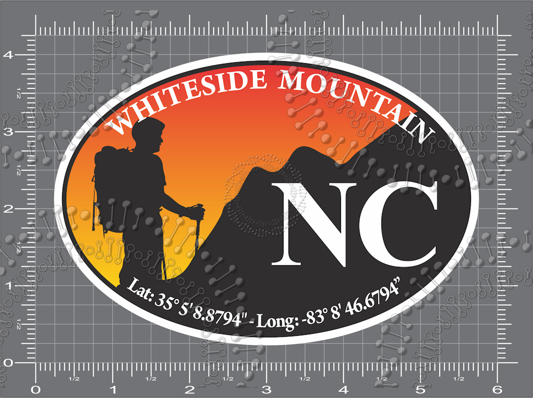 Whiteside Mountain, NC - Hiker at Sunset Decal